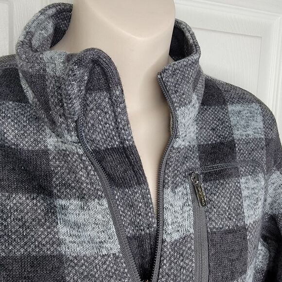 Calvin Klein gray Glen plaid fleece jacket/coat - Picture 5 of 8